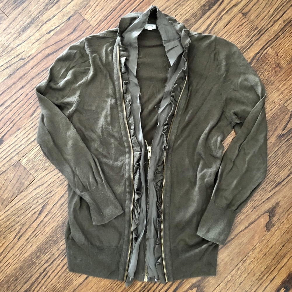 J. Crew Factory Ruffle Cardigan